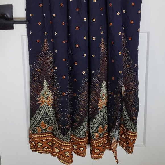 Size 14-16 BloomChic NWT Navy Bandana Pocket Button Wrap split midi Dress - Picture 3 of 4